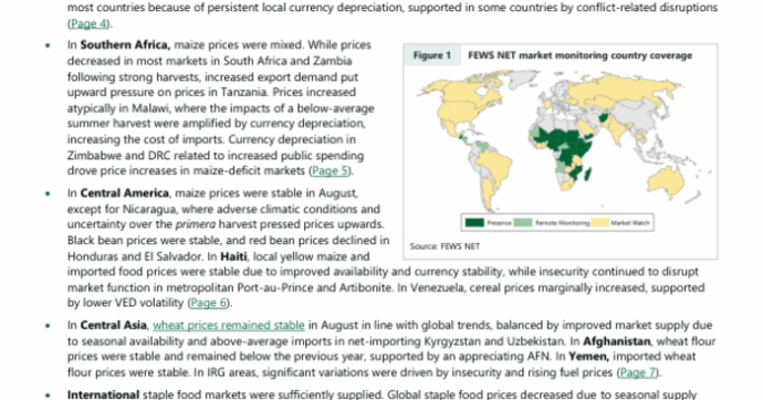 Global Price Watch: August 2023 Prices (September 30, 2023) - World